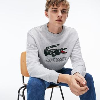 Lacoste Graphic Croc Sweatshirt Pánské - Mikiny Šedé | CZ-RohvLq